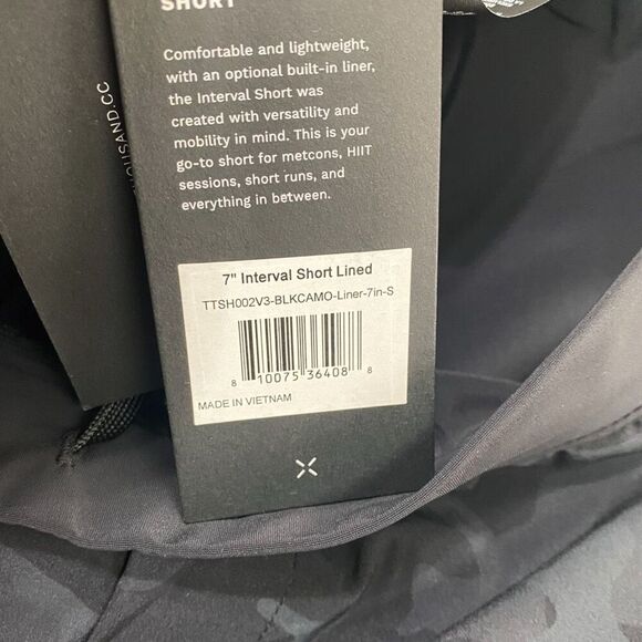 Ten Thousand Mens Interval 7” Black Camo Lined Training Shorts size Small New - Picture 10 of 10